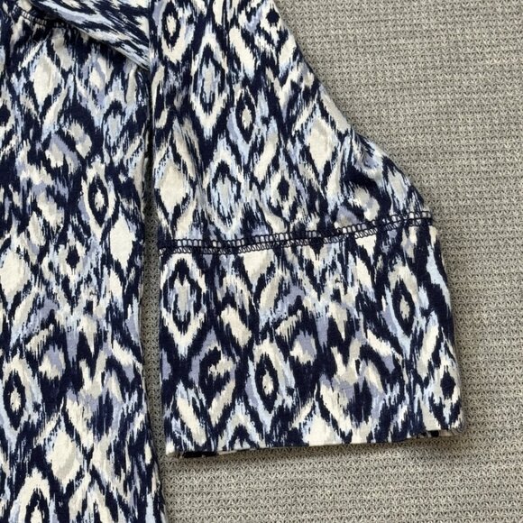 Relativity Womens Multicolor Geometric Tunic Blouse 3/4 Sleeve Blue Plus Size 1X - Picture 7 of 14